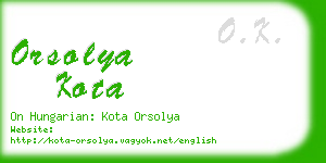 orsolya kota business card